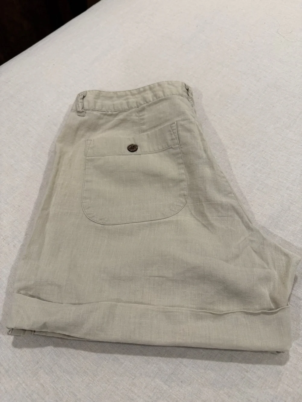 Patagonia Hemp Organic Cotton Shorts Womens 10 Beige Roll Cuff Casual Outdoor